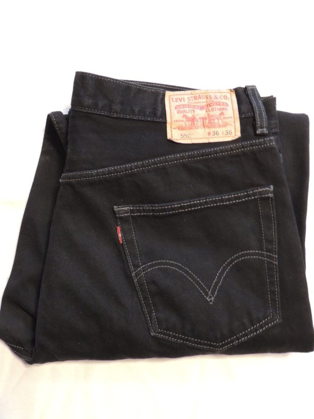 Levi 550 Jeans 2007 Men 36x36 Black Pockets Outdoor Work Denim Relaxed Fit Jeans